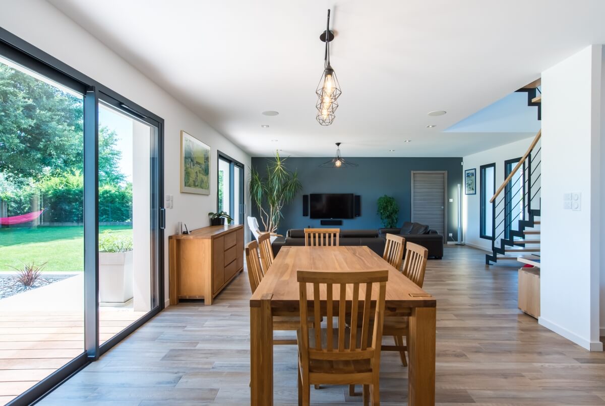 Maison contemporaine toulouse -  intérieur parquet